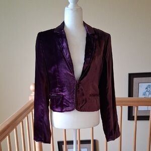 Club Monaco Deep Purple Velvet Blazer